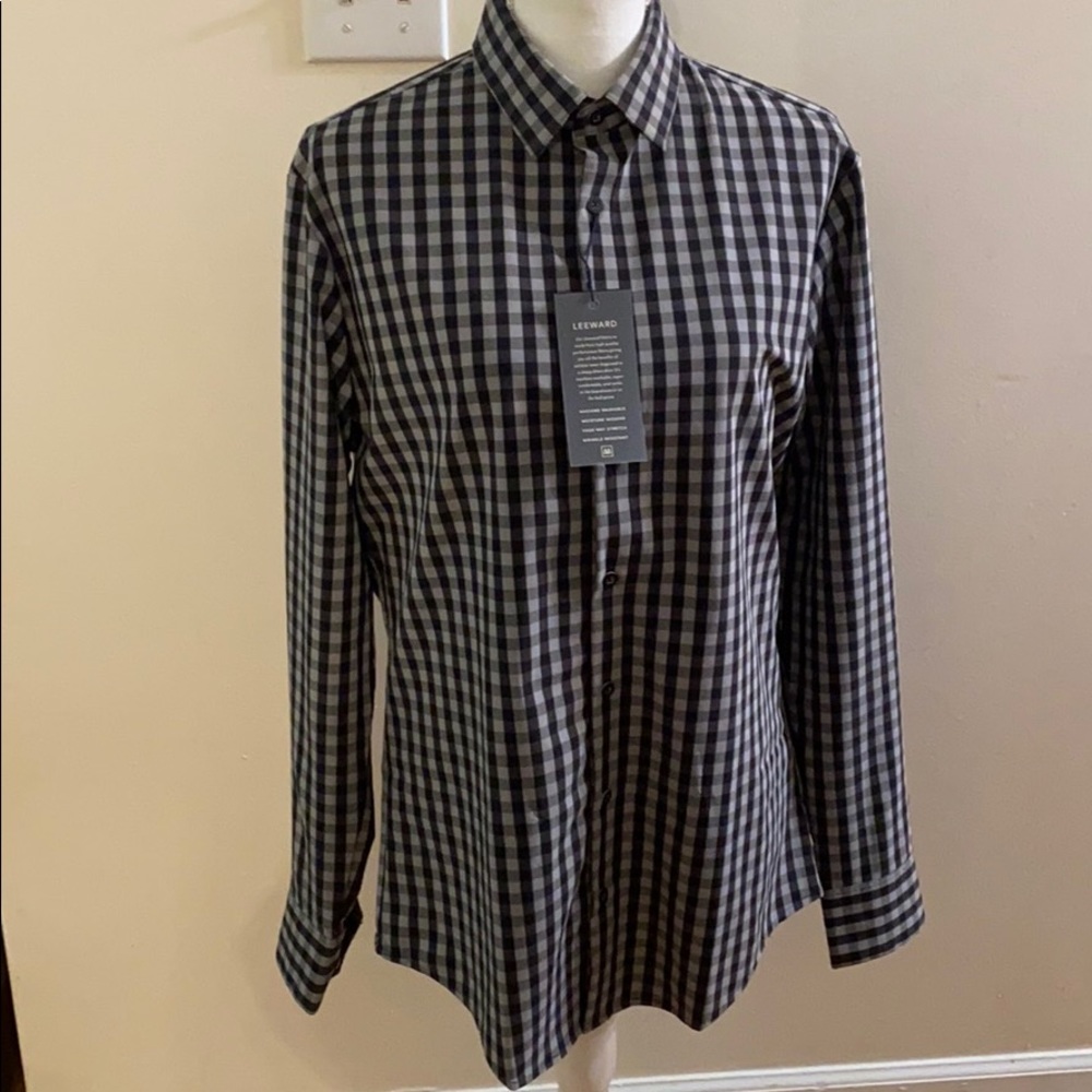 Men’s long Sleeve Sm Shirt Mizzen+Main Black Gray